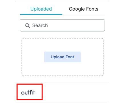 Ecomposer select uploaded font
