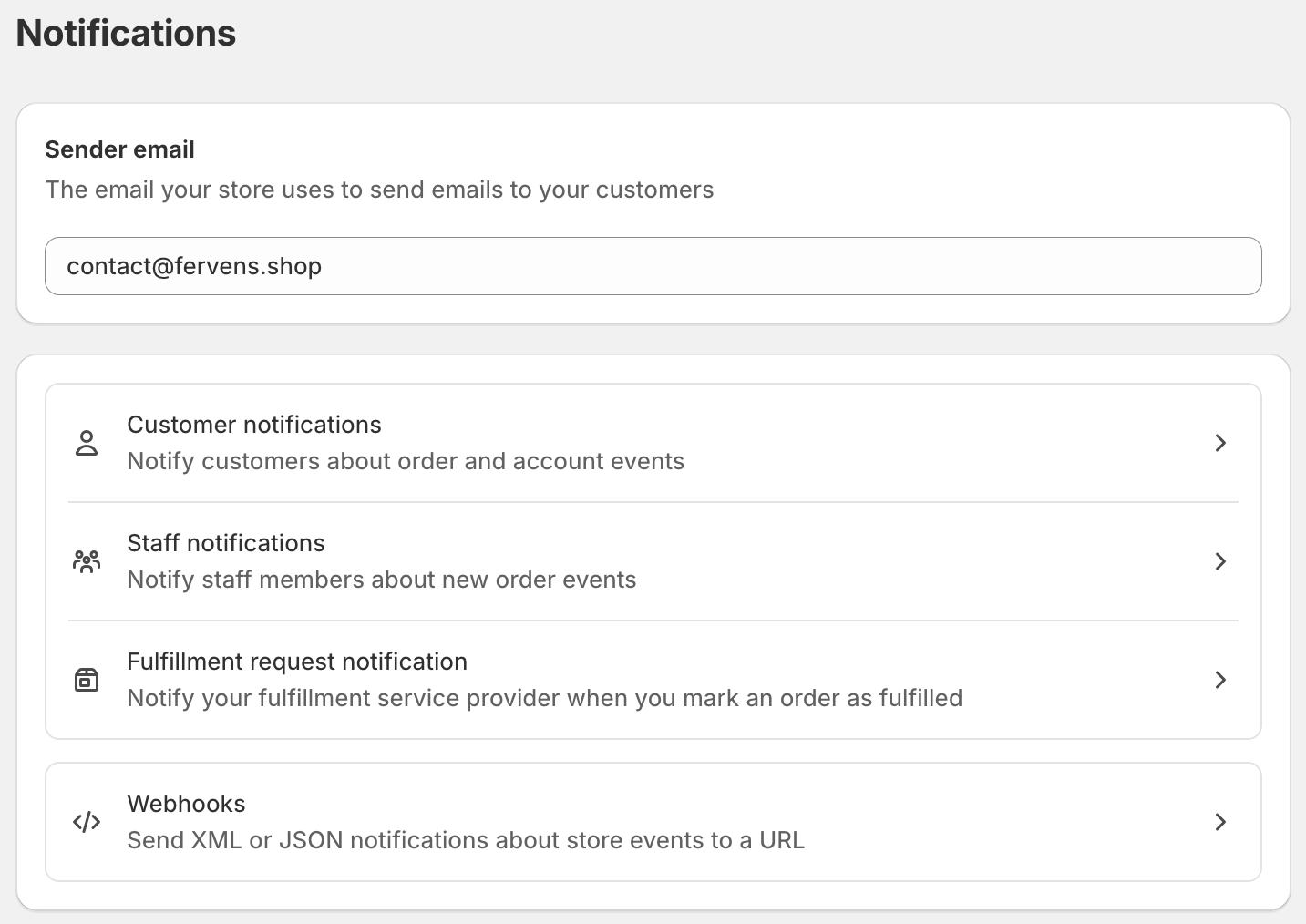 Shopify Notifications